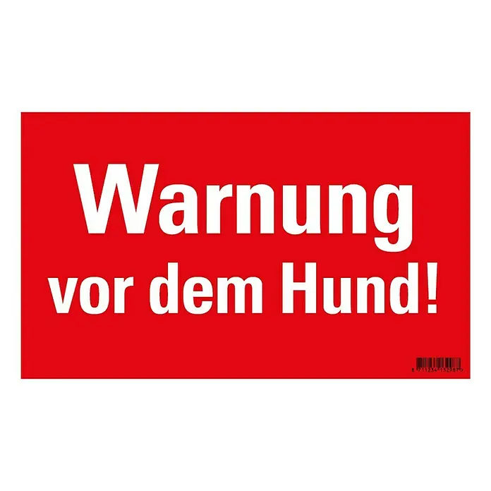 Pickup Hinweisschild - L x B: 33 x 20 cm, Gefährlicher Hund - Draufsicht