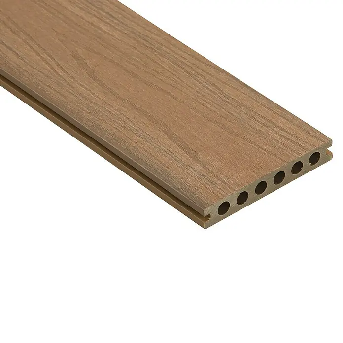 Tablón para terraza WPC Bicolor - L x An x Es: 220 x 14,2 x 2,3 cm, Teca - Primer plano