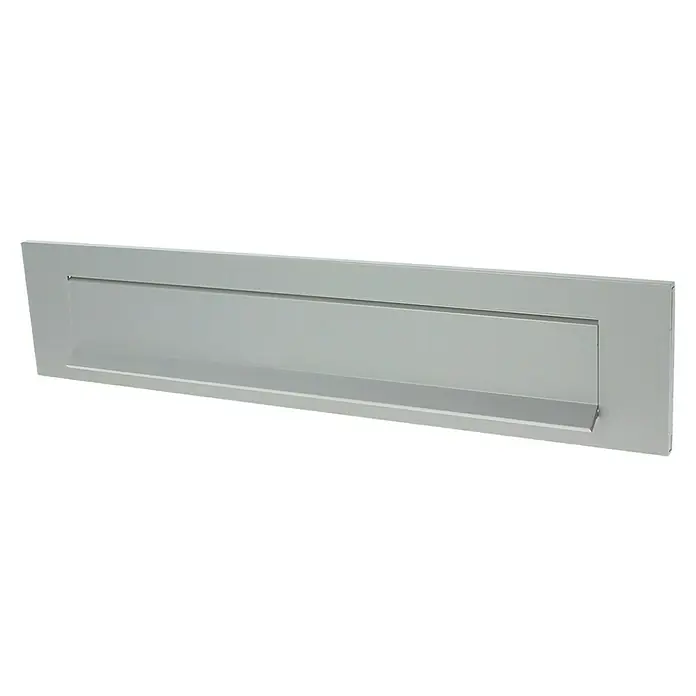 Briefplaat 400040 met klep - Aluminium - Diagonaal zicht
