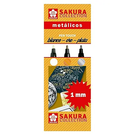 Talens Sakura Set de marcadores de efecto lacado Pen-Touch Fino