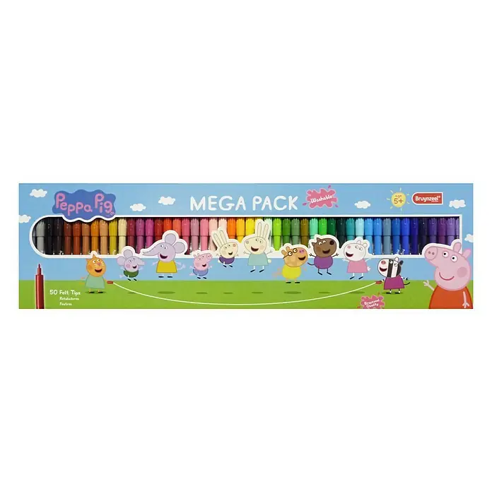 Talens Bruynzeel Set de marcadores de efecto lacado Mega pack Peppa Pig - 50 ud., Multicolor - Vista frontal