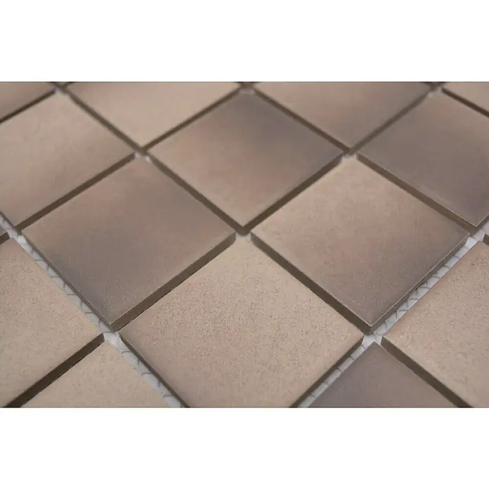Mozaïektegel vierkant Antislip CD 215 - 30,6 x 30,6 cm, Bruin/Beige, Mat - Close-up