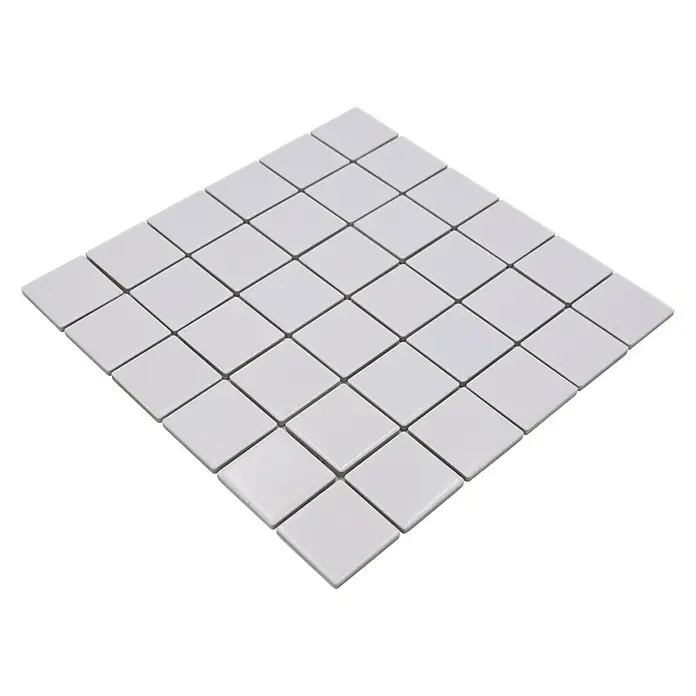 Mosaikfliese Quadrat Uni CD 111 - 29,8 x 29,8 cm, Weiß, Matt - Diagonale Ansicht