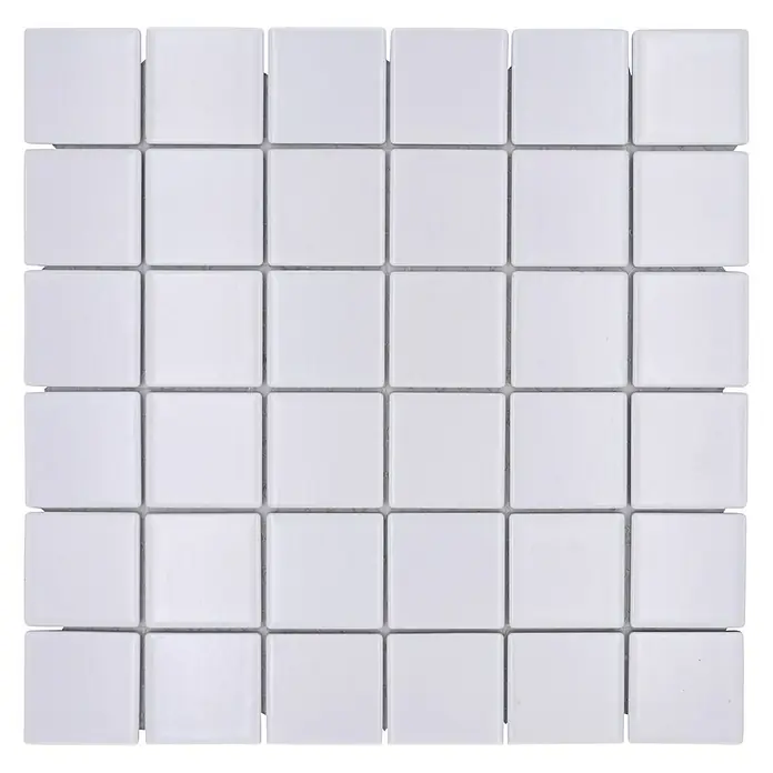 Mosaikfliese Quadrat Uni CD 111 - 29,8 x 29,8 cm, Weiß, Matt - Draufsicht