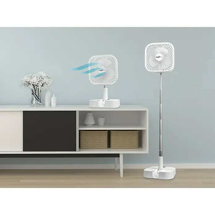 MAXXMEE Akku-Ventilator - Klappbar, Weiß, 3,7 V, 21,8 cm - Stimmungsaufnahme