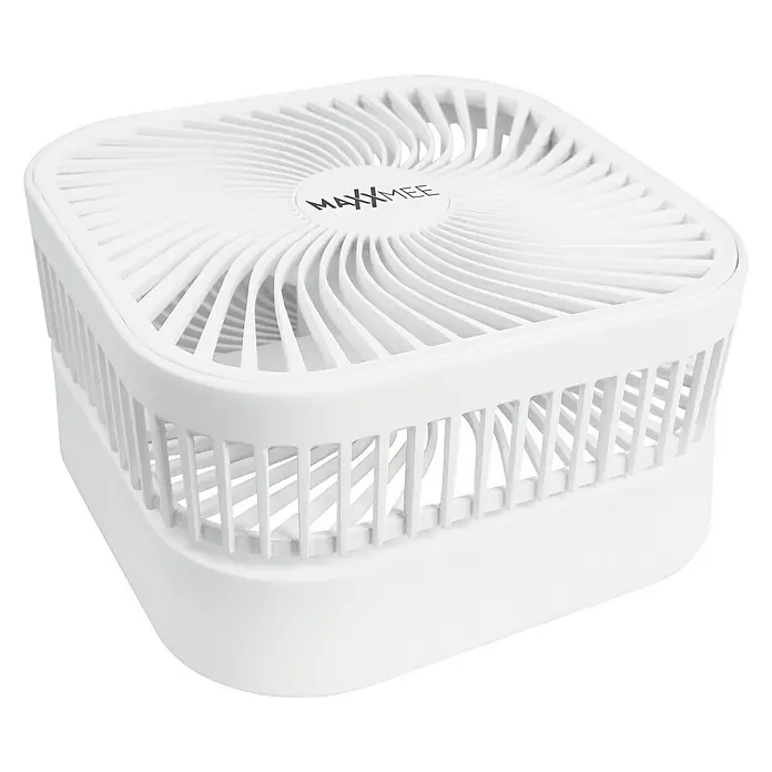 MAXXMEE Akku-Ventilator - Klappbar, Weiß, 3,7 V, 21,8 cm - Diagonale Ansicht