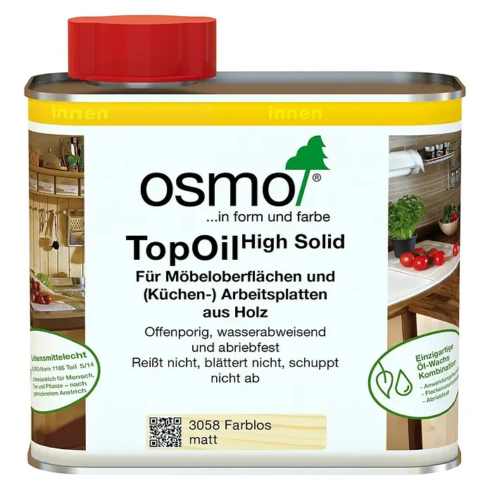 Osmo High Solid TopOil - Farblos, 500 ml, Matt - Vorderansicht