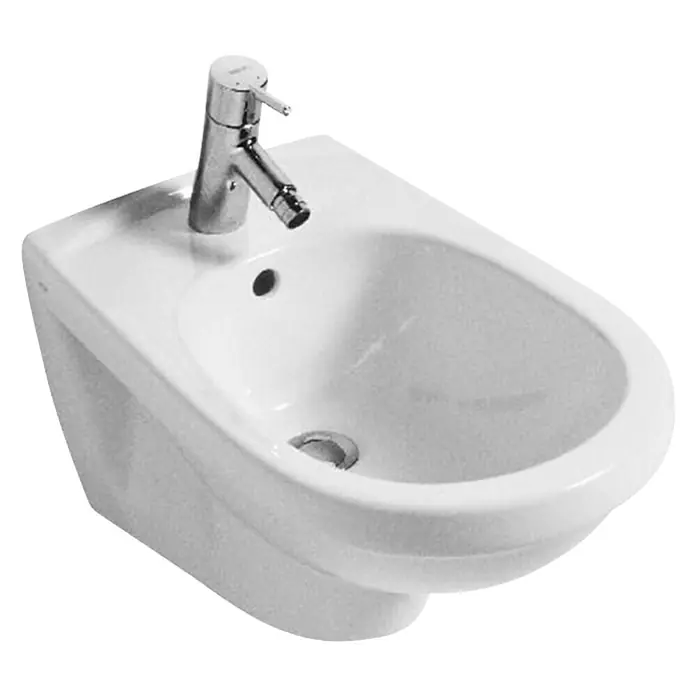 Sanicomfort Wand-Bidet Lara - Unbeschichtet, Weiß - Diagonale Ansicht