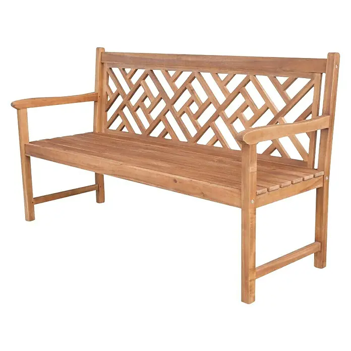 Vrtna klupa Stella - 158 x 60 x 91 cm, Natur - Dijagonalni pogled