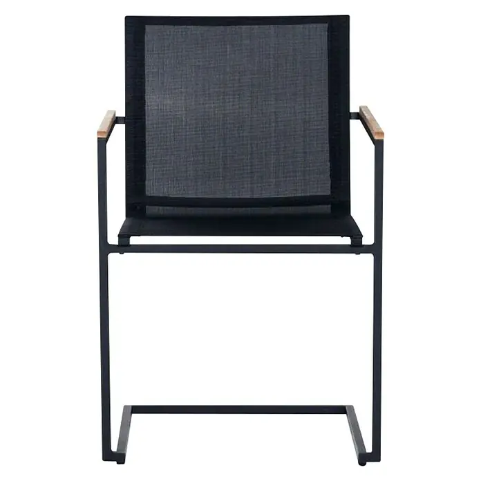 Vrtna stolica Sensum Ekeby - D x Š x V: 55 x 58 x 86 cm, Crne boje - Pogled sprijeda