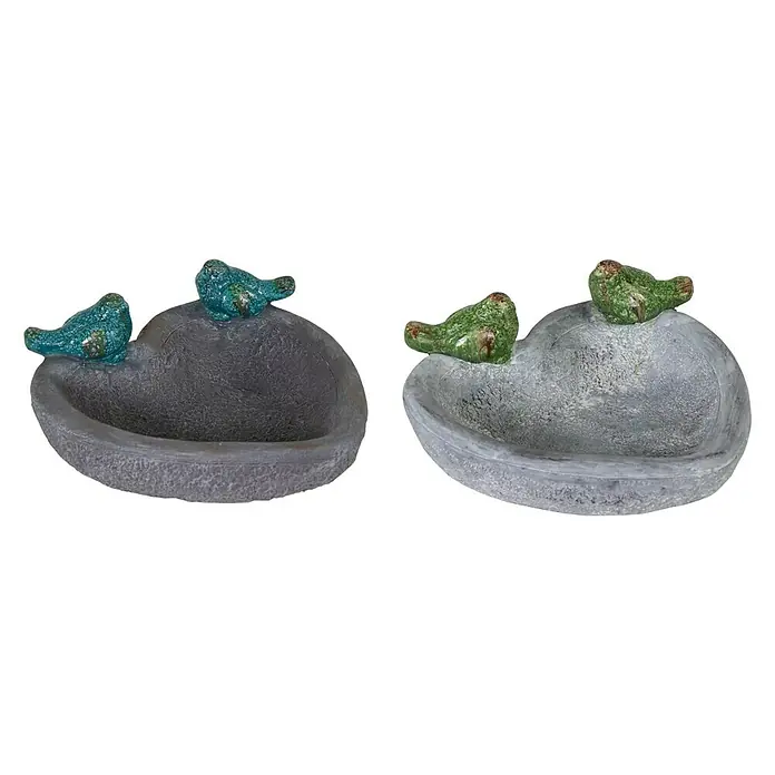Mega Collections Dekofigur Magic Vogelbad - Mehrfarbig, L x B x H: 36,5 x 36,5 x 15 cm - Diagonale Ansicht