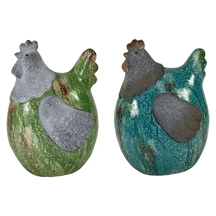 Mega Collections Dekofigur Magic Huhn - Mehrfarbig, L x B x H: 23 x 18,5 x 33 cm - Diagonale Ansicht