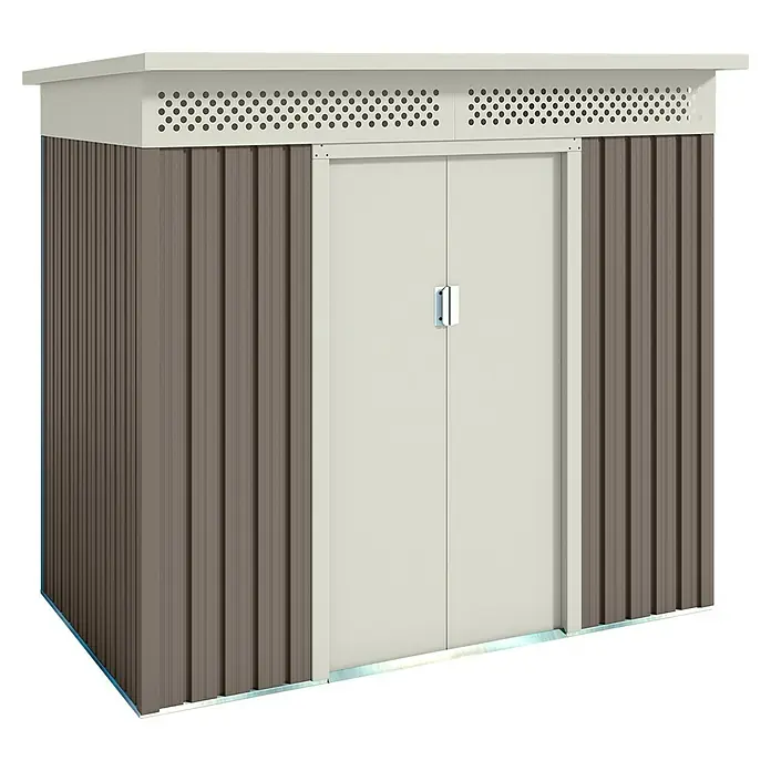 Hoggar Caseta para jardín Nyköp - Beige, 213 x 142 x 184 cm, Acero - Vista angular
