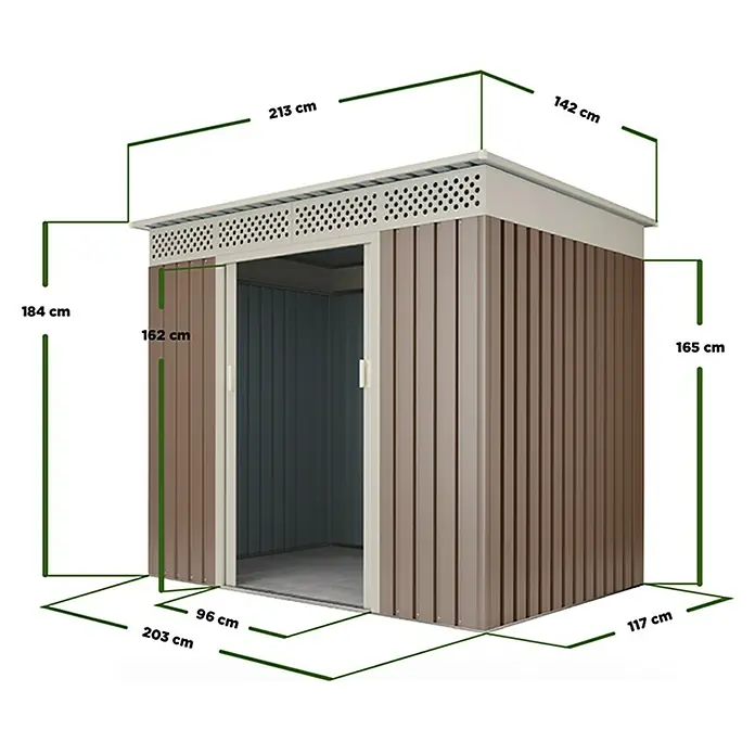 Hoggar Caseta para jardín Nyköp - Beige, 213 x 142 x 184 cm, Acero