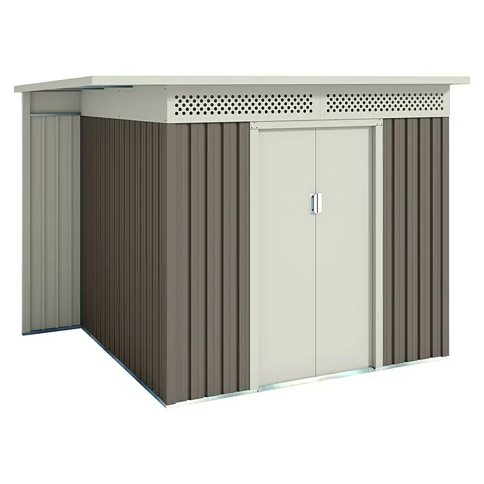 Hoggar Caseta para jardín Husavik - Beige, 257 x 206 x 187 cm, Acero - Vista angular