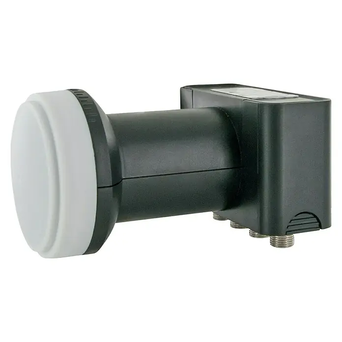 Schwaiger Quad LNB Digital LNB4 - 4-fach, 0,3 dB, 40 mm, Anthrazit - Diagonale Ansicht