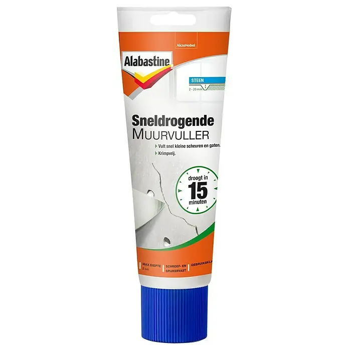 Alabastine Vulmiddel Sneldrogende Muurvuller - 330 g, Tube - Vooraanzicht