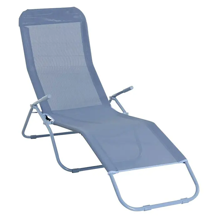 Sunfun Marissa Ležaljka za sunčanje - 136 x 61 x 102 cm, Tekstil, Plave boje - Dijagonalni pogled