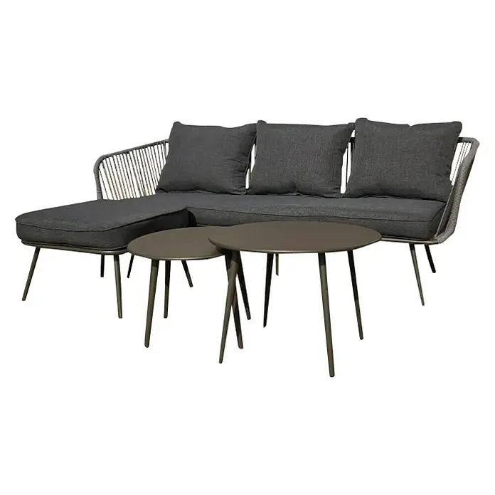 Set lounge namještaja Alva - 4-dij., Antracit - Dijagonalni pogled