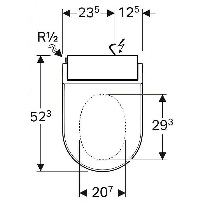 Geberit Dusch-WC-Sitz AquaClean Tuma - Mit Absenkautomatik, Weiß