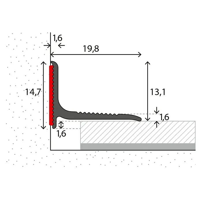 LOGOCLIC Afsluitprofiel - Wit, 1 m x 20 mm x 13 mm, Montagemethode: Lijmen
