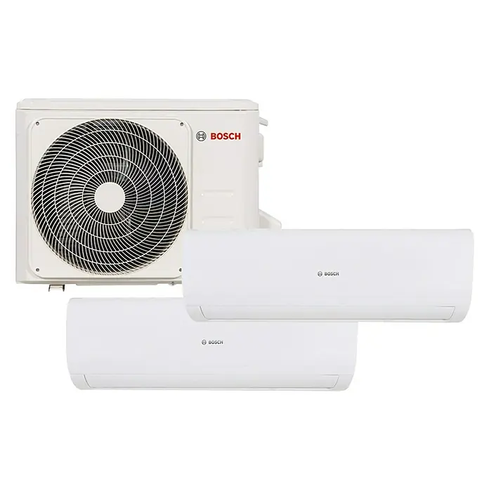 Bosch Aire acondicionado Inverter Climate 5000 2x1 - Potencia frigorífica máx. por unidad en BTU/h: 17.962 BTU/h, Potencia calorífica máx. por equipo en BTU/h: 18.960 BTU/h, Específico para: 2 habitaciones de hasta 26 m² cada una - Vista frontal