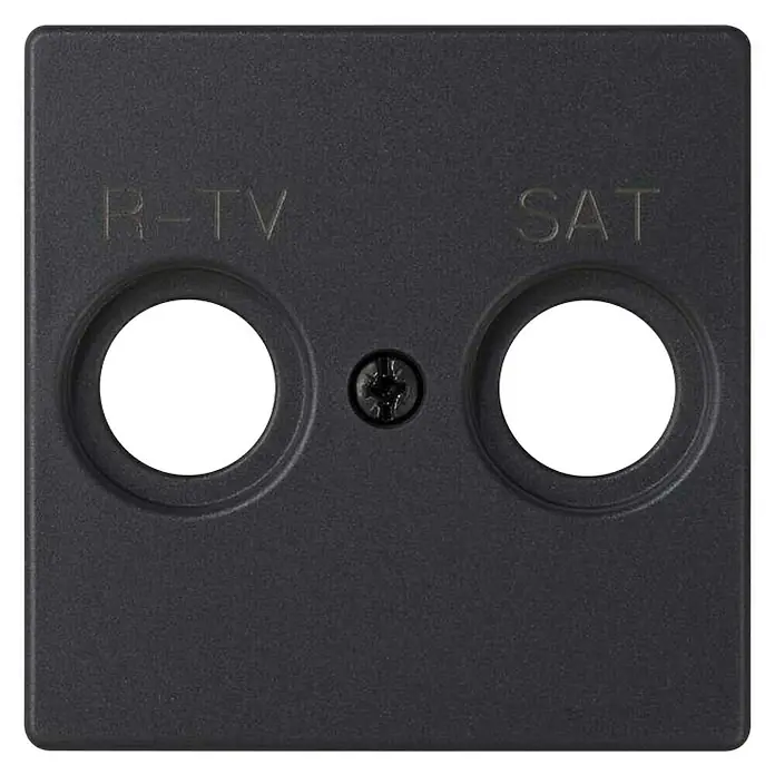 Simon 82 Tapa para mecanismo TV/SAT Concept - Negro, Mate, Plástico, IP20, En pared - Vista frontal