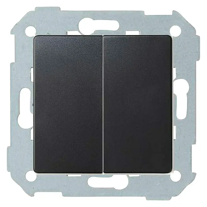 Simon 82 Conmutador doble Concept - Negro, Montaje en la pared, Plástico, 10 AX - Vista frontal