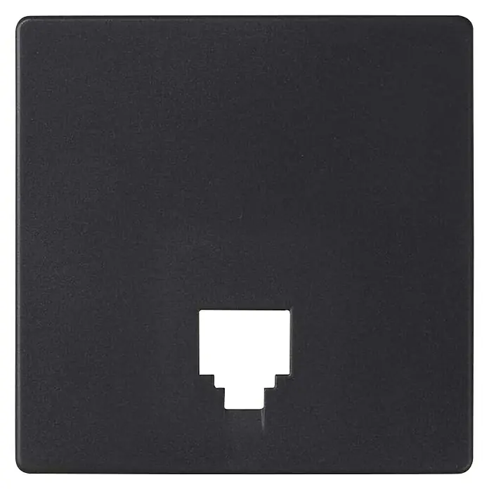 Simon 82 Tapa para mecanismo Teléfono Concept - Negro, Montaje en la pared, Plástico, IP21, Montaje en la pared - Vista frontal