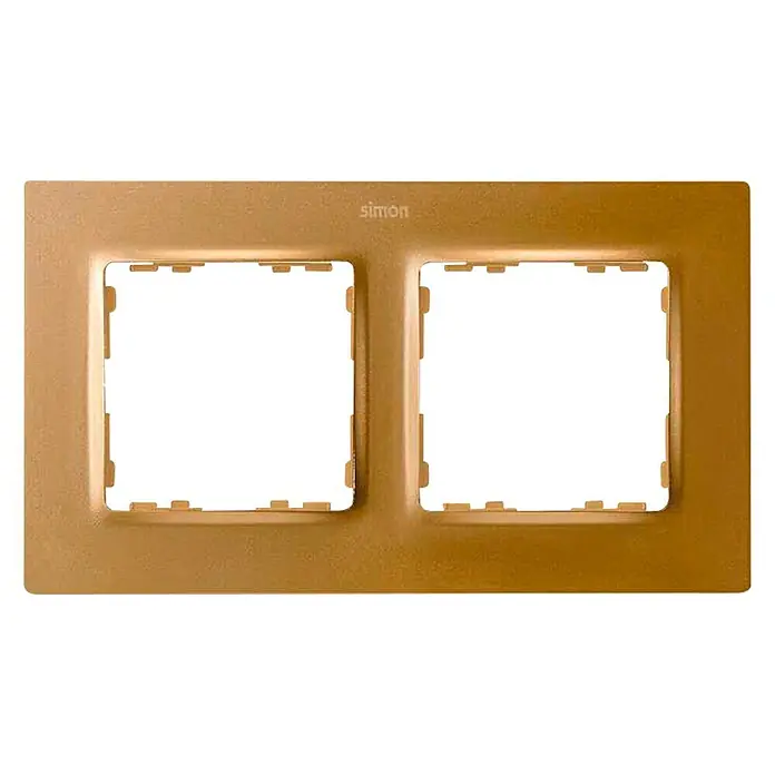 Simon 82 Marco Concept - Oro, x 2, Plástico, Montaje en la pared - Vista frontal