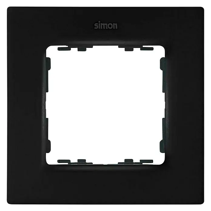 Simon 82 Marco Concept - Negro, x 1, Plástico, Montaje en la pared - Vista frontal