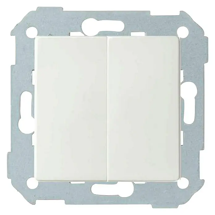 Simon 82 Conmutador doble Concept - Blanco, Montaje en la pared, Plástico, 10 AX - Vista frontal
