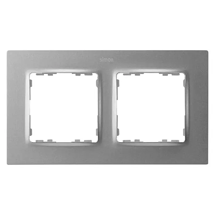 Simon 82 Marco Concept - Aluminio, x 2, Plástico, Montaje en la pared - Vista frontal