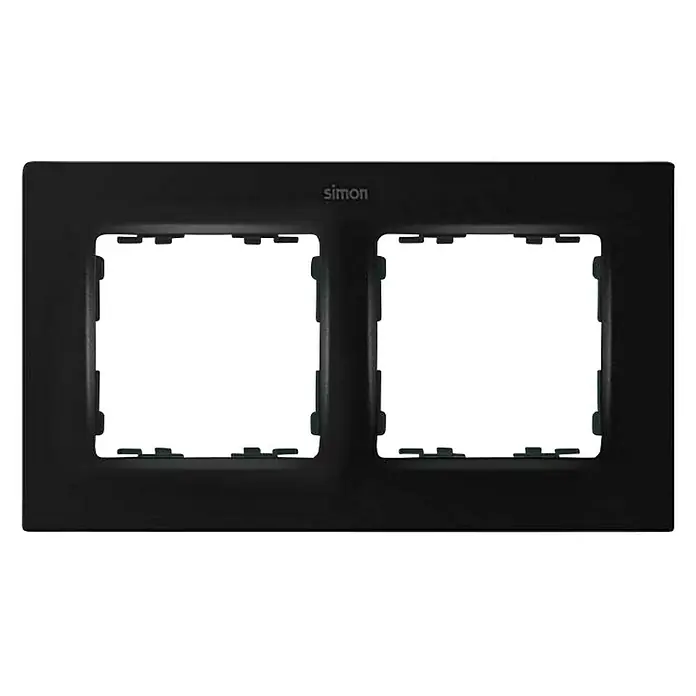 Simon 82 Marco Concept - Negro, x 2, Plástico, Montaje en la pared - Vista frontal