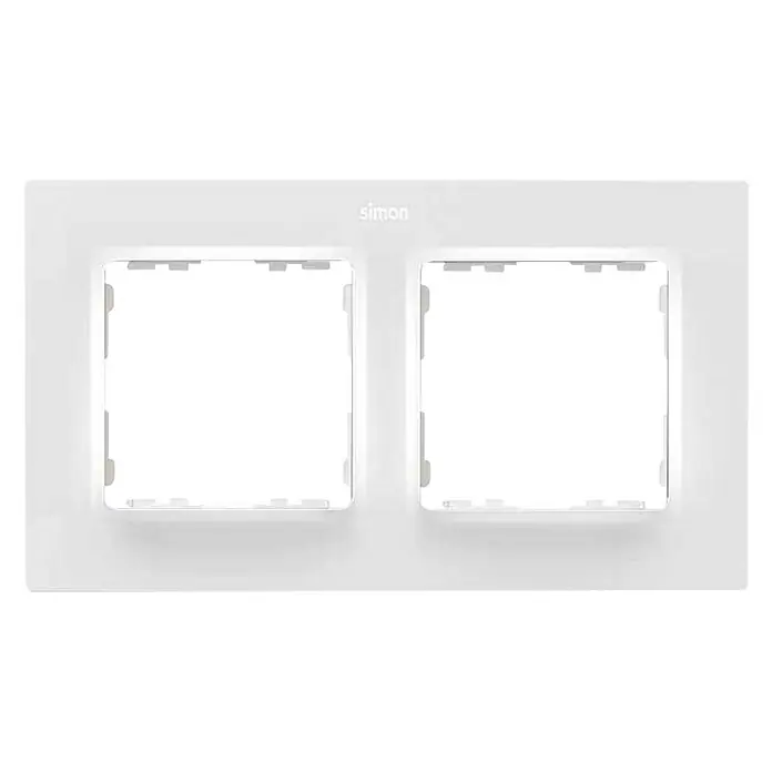 Simon 82 Marco Concept - Blanco, x 2, Plástico, Montaje en la pared - Vista frontal
