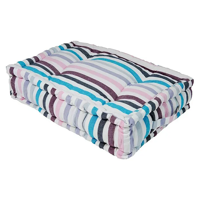 Cojín para respaldo Blue Stripes - Multicolor, 60 x 40 cm, 100% algodón - Vista angular