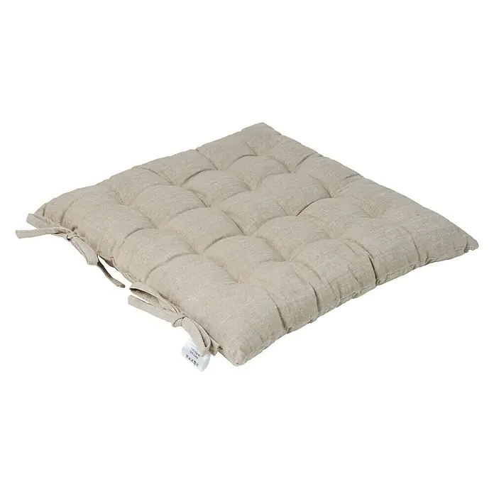 Cojín para silla - Beige, 45 x 45 cm, 100% algodón - Vista angular