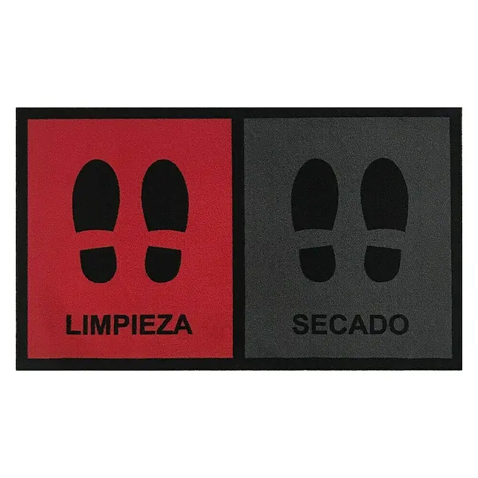 Felpudo de entrada Desinfectante - Gris/Rojo, 45 x 75 cm, 100% Poliamida - Vista descendente