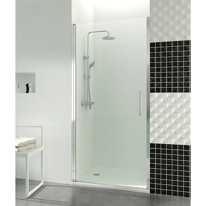 GME Mampara de ducha frontal Open Combi B - An x Al: 65 x 195 cm, Vidrio transparente, Espesor: 6 mm, Plata brillo - Foto ambiente