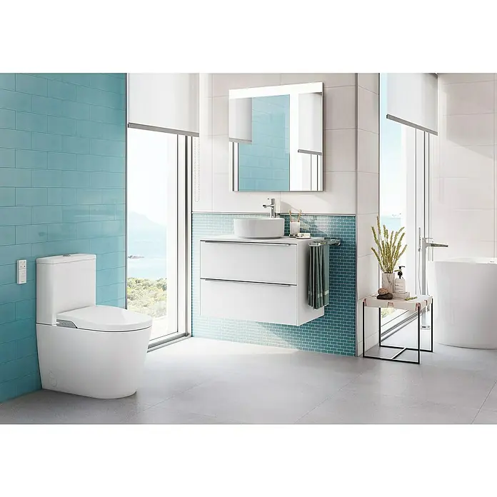 Roca Pack de WC In-Wash Inspira - Sin borde de descarga, Salida WC: Vertical, Blanco - Foto ambiente