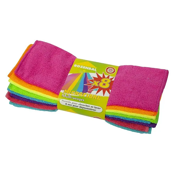 Rozenbal Juego de paños de microfibra - 8 uds., L x An: 30 x 30 cm - Vista angular