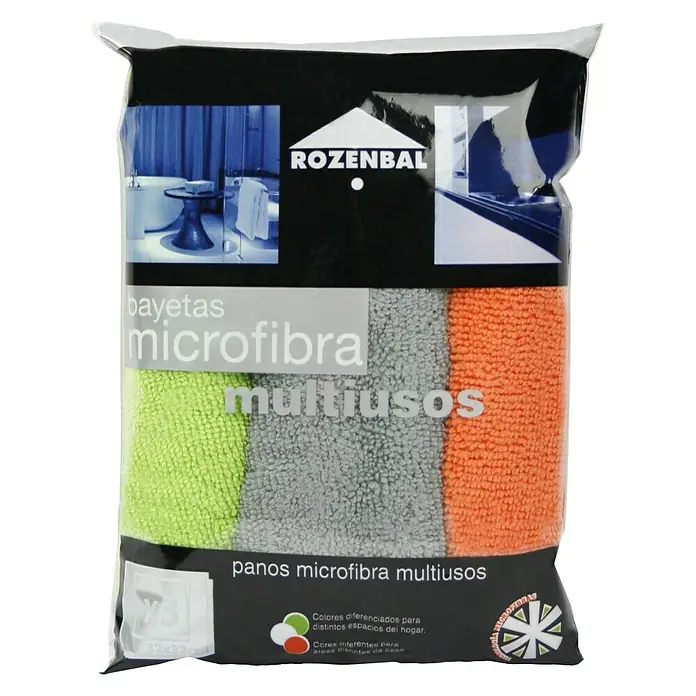 Rozenbal Juego de paños de microfibra - 3 uds., L x An: 32 x 32 cm - Vista frontal