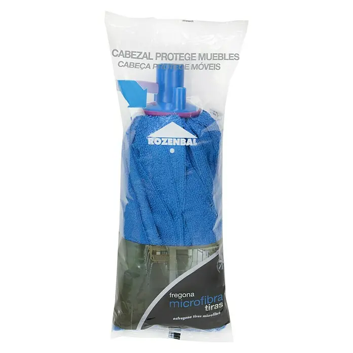 Rozenbal Fregona de repuesto tiras microfibra - Azul, 100 % microfibra - Vista frontal