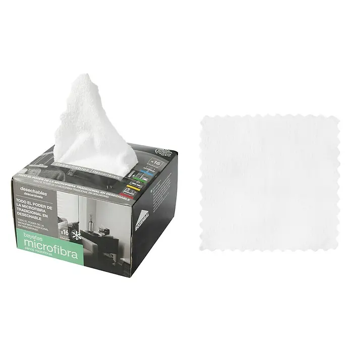 Rozenbal Juego de paños de microfibra desechables - 16 uds., L x An: 23 x 22 cm - Vista angular