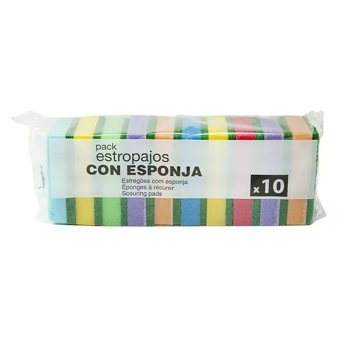 Rozenbal Estropajos con esponja - 10 uds., L x An: 9 x 6,5 cm - Vista angular