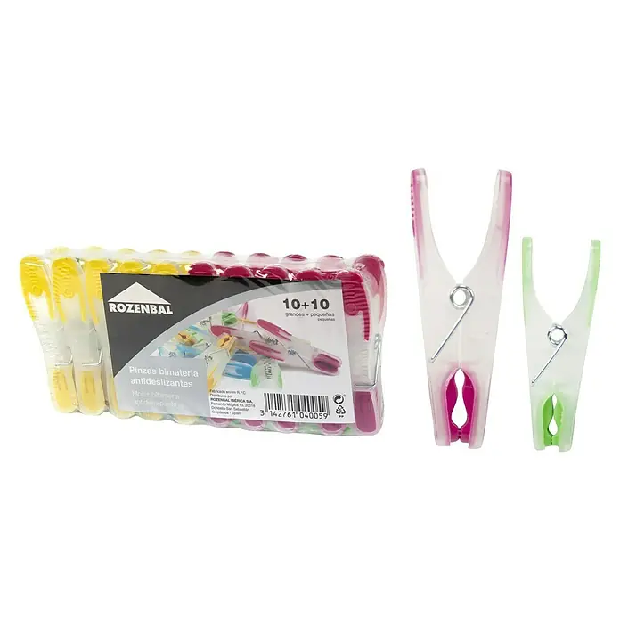 Rozenbal Set de pinzas ropa bimateria - 20 uds. - Vista angular