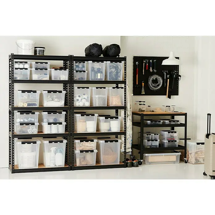 SmartStore Aufbewahrungsbox Classic - L x B x H: 60 x 43 x 40 cm, Kunststoff, Transparent - Stimmungsaufnahme