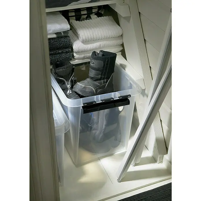 SmartStore Aufbewahrungsbox Classic 50 - L x B x H: 50 x 39 x 41 cm, Kunststoff, Transparent - Stimmungsaufnahme