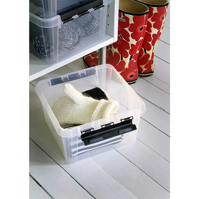 SmartStore Aufbewahrungsbox Classic 12 - L x B x H: 28 x 28 x 17 cm, Kunststoff, Transparent - Stimmungsaufnahme