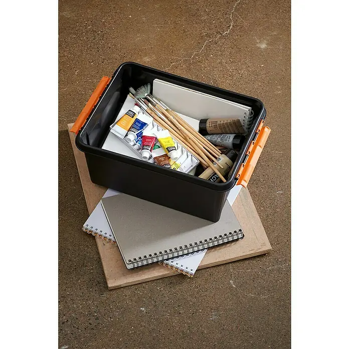 SmartStore Aufbewahrungsbox Pro - L x B x H: 40 x 30 x 19 cm, Kunststoff, Schwarz - Stimmungsaufnahme